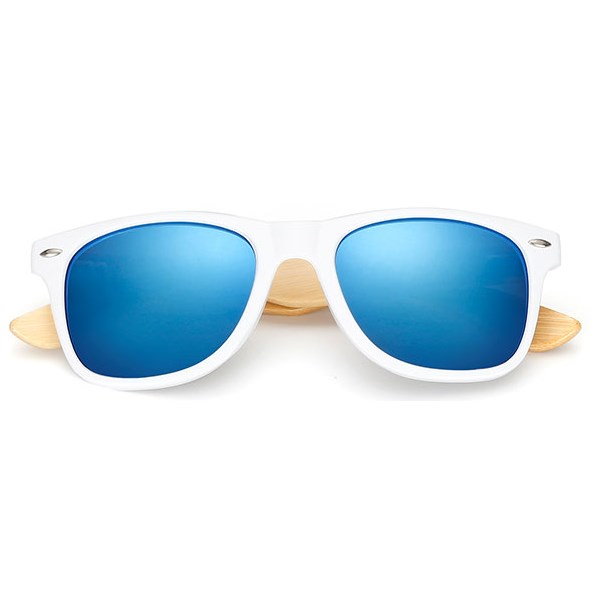 Witte Wayfarer zonnebril "Woody" - Blauw